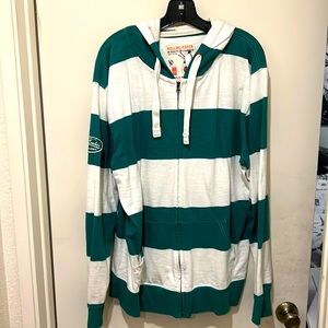 🔥ZIPPER RUGBY HOODED LONG-SLEEVE Y2K BOUTIQUE RARE SHIRT VTG